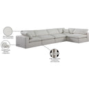 Meridian Comfy Cream Linen Textured Fabric Modular Sectional IMAGE 16