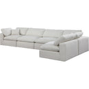 Meridian Comfy Cream Linen Textured Fabric Modular Sectional IMAGE 2