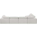 Meridian Comfy Cream Linen Textured Fabric Modular Sectional IMAGE 6