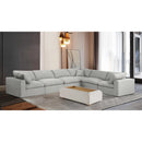 Meridian Comfy Cream Linen Textured Fabric Modular Sectional IMAGE 2