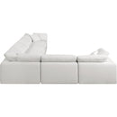 Meridian Comfy Cream Linen Textured Fabric Modular Sectional IMAGE 5