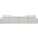Meridian Comfy Cream Linen Textured Fabric Modular Sectional IMAGE 3