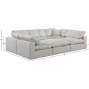 Meridian Comfy Cream Linen Textured Fabric Modular Sectional IMAGE 10