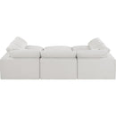 Meridian Comfy Cream Linen Textured Fabric Modular Sectional IMAGE 3