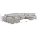 Meridian Comfy Cream Linen Textured Fabric Modular Sectional IMAGE 10