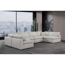 Meridian Comfy Cream Linen Textured Fabric Modular Sectional IMAGE 2