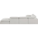 Meridian Comfy Cream Linen Textured Fabric Modular Sectional IMAGE 3