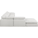 Meridian Comfy Cream Linen Textured Fabric Modular Sectional IMAGE 5