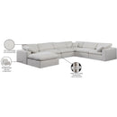 Meridian Comfy Cream Linen Textured Fabric Modular Sectional IMAGE 11