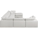 Meridian Comfy Cream Linen Textured Fabric Modular Sectional IMAGE 5