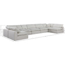 Meridian Comfy Cream Linen Textured Fabric Modular Sectional IMAGE 10