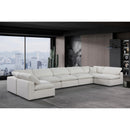 Meridian Comfy Cream Linen Textured Fabric Modular Sectional IMAGE 2