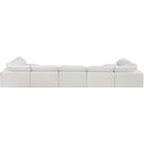 Meridian Comfy Cream Linen Textured Fabric Modular Sectional IMAGE 3