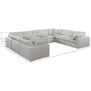 Meridian Comfy Cream Linen Textured Fabric Modular Sectional IMAGE 10
