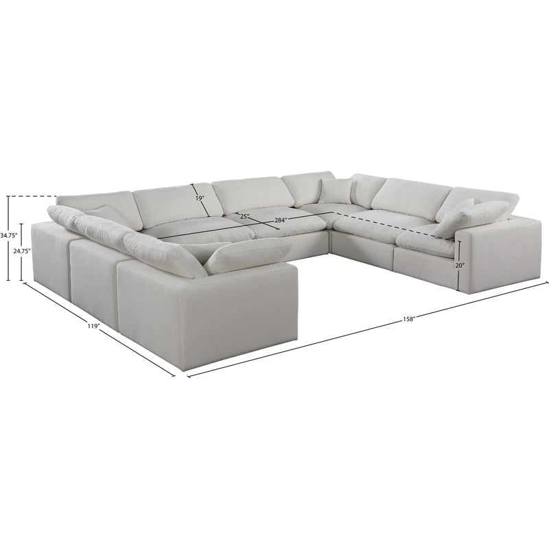 Meridian Comfy Cream Linen Textured Fabric Modular Sectional IMAGE 10