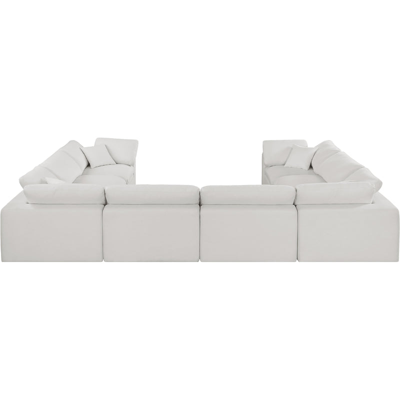 Meridian Comfy Cream Linen Textured Fabric Modular Sectional IMAGE 3