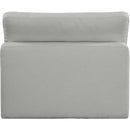 Meridian Comfy Grey Linen Textured Fabric Modular Armless Chair IMAGE 3