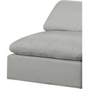 Meridian Comfy Grey Linen Textured Fabric Modular Armless Chair IMAGE 7