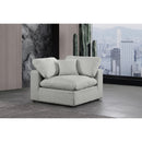Meridian Comfy Grey Linen Textured Fabric Modular Corner Chair IMAGE 2