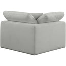 Meridian Comfy Grey Linen Textured Fabric Modular Corner Chair IMAGE 3