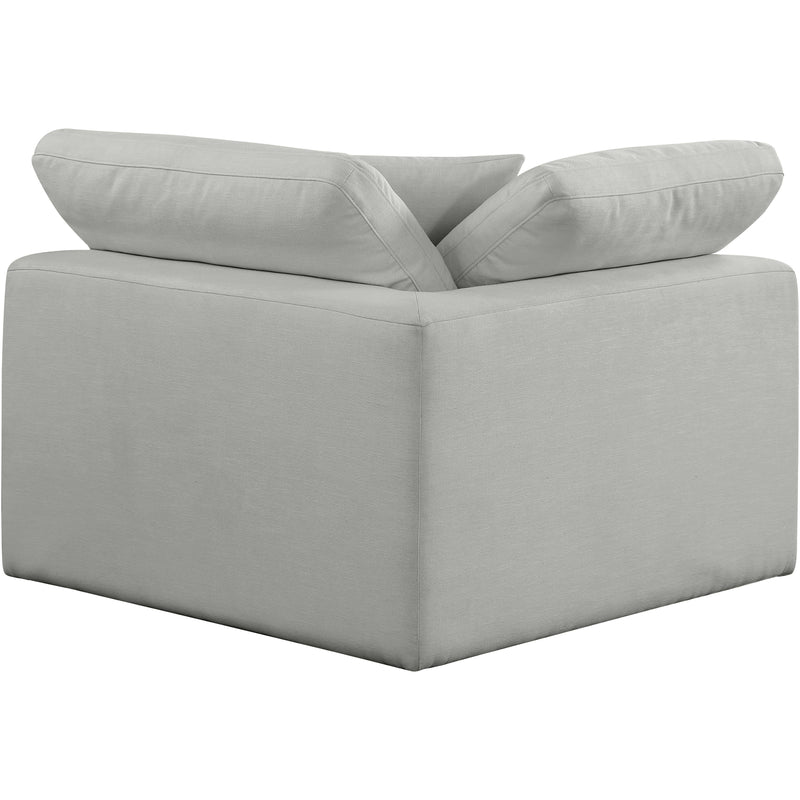 Meridian Comfy Grey Linen Textured Fabric Modular Corner Chair IMAGE 3