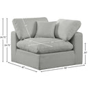 Meridian Comfy Grey Linen Textured Fabric Modular Corner Chair IMAGE 9