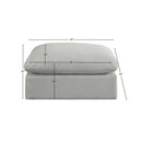 Meridian Comfy Grey Linen Textured Fabric Modular Ottoman IMAGE 5
