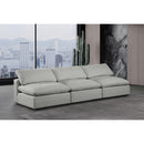 Meridian Comfy Grey Linen Textured Fabric Modular Sofa IMAGE 2