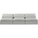 Meridian Comfy Grey Linen Textured Fabric Modular Sofa IMAGE 4