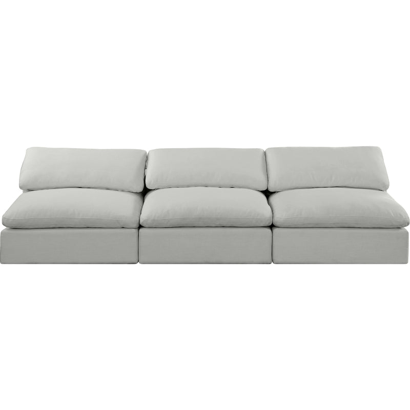 Meridian Comfy Grey Linen Textured Fabric Modular Sofa IMAGE 4
