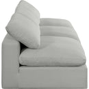 Meridian Comfy Grey Linen Textured Fabric Modular Sofa IMAGE 5