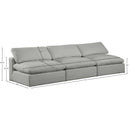 Meridian Comfy Grey Linen Textured Fabric Modular Sofa IMAGE 9
