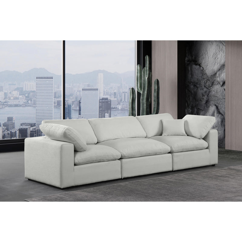 Meridian Comfy Grey Linen Textured Fabric Modular Sofa IMAGE 2