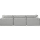 Meridian Comfy Grey Linen Textured Fabric Modular Sofa IMAGE 3