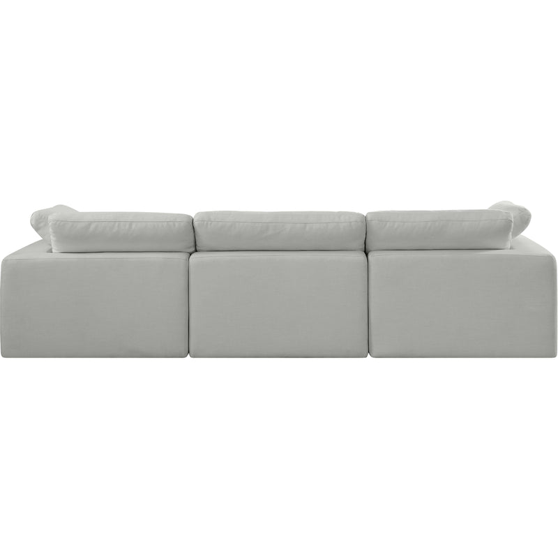 Meridian Comfy Grey Linen Textured Fabric Modular Sofa IMAGE 3