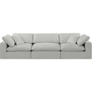 Meridian Comfy Grey Linen Textured Fabric Modular Sofa IMAGE 4