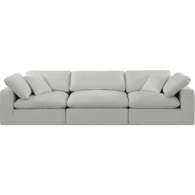 Meridian Comfy Grey Linen Textured Fabric Modular Sofa IMAGE 4