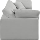 Meridian Comfy Grey Linen Textured Fabric Modular Sofa IMAGE 5