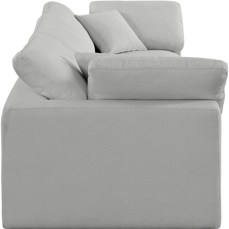 Meridian Comfy Grey Linen Textured Fabric Modular Sofa IMAGE 5