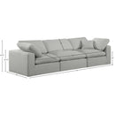 Meridian Comfy Grey Linen Textured Fabric Modular Sofa IMAGE 9