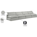 Meridian Comfy Grey Linen Textured Fabric Modular Sofa IMAGE 10