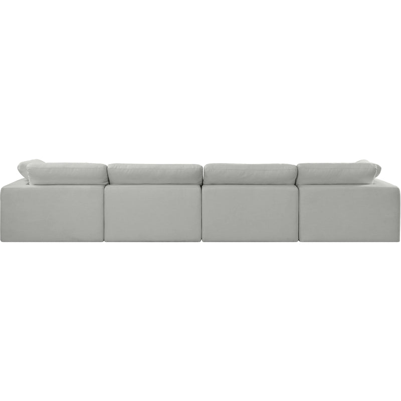 Meridian Comfy Grey Linen Textured Fabric Modular Sofa IMAGE 3