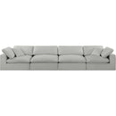 Meridian Comfy Grey Linen Textured Fabric Modular Sofa IMAGE 4