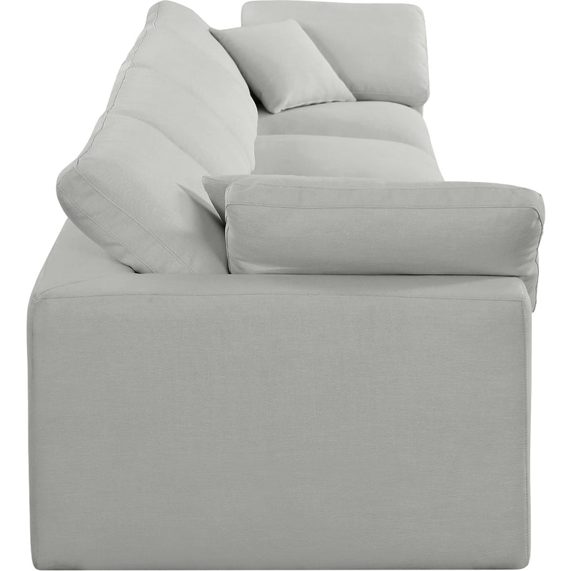 Meridian Comfy Grey Linen Textured Fabric Modular Sofa IMAGE 5