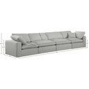 Meridian Comfy Grey Linen Textured Fabric Modular Sofa IMAGE 9