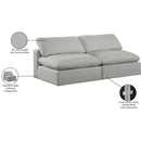 Meridian Comfy Grey Linen Textured Fabric Modular Sofa IMAGE 10