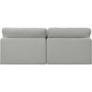 Meridian Comfy Grey Linen Textured Fabric Modular Sofa IMAGE 3