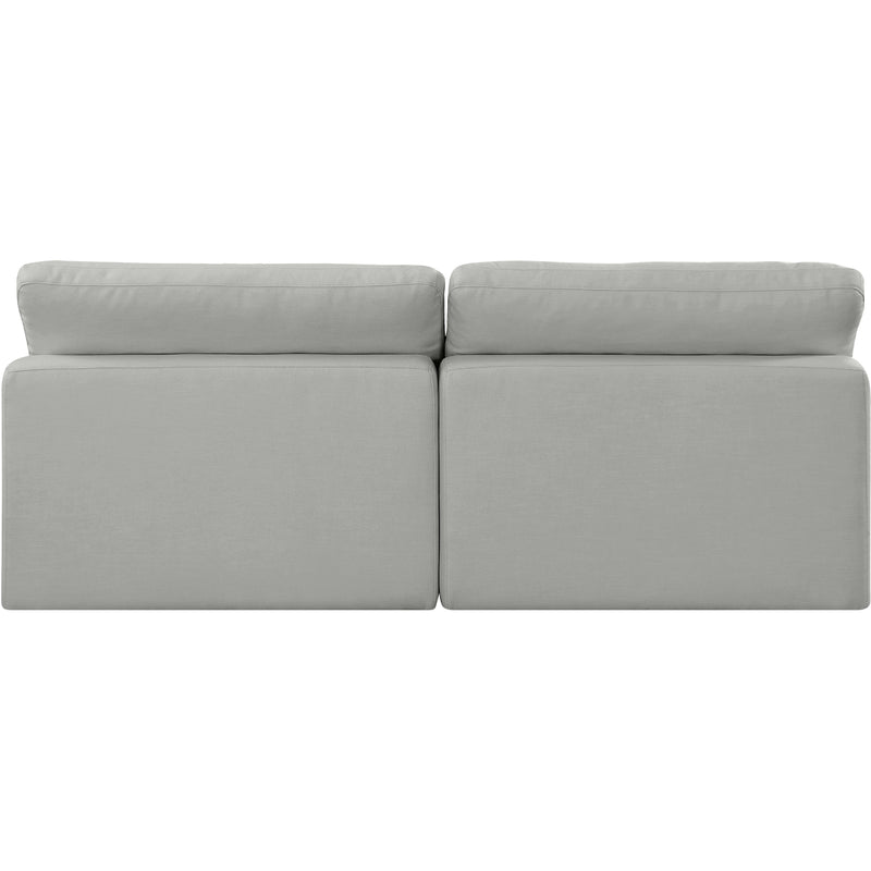 Meridian Comfy Grey Linen Textured Fabric Modular Sofa IMAGE 3