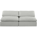 Meridian Comfy Grey Linen Textured Fabric Modular Sofa IMAGE 4