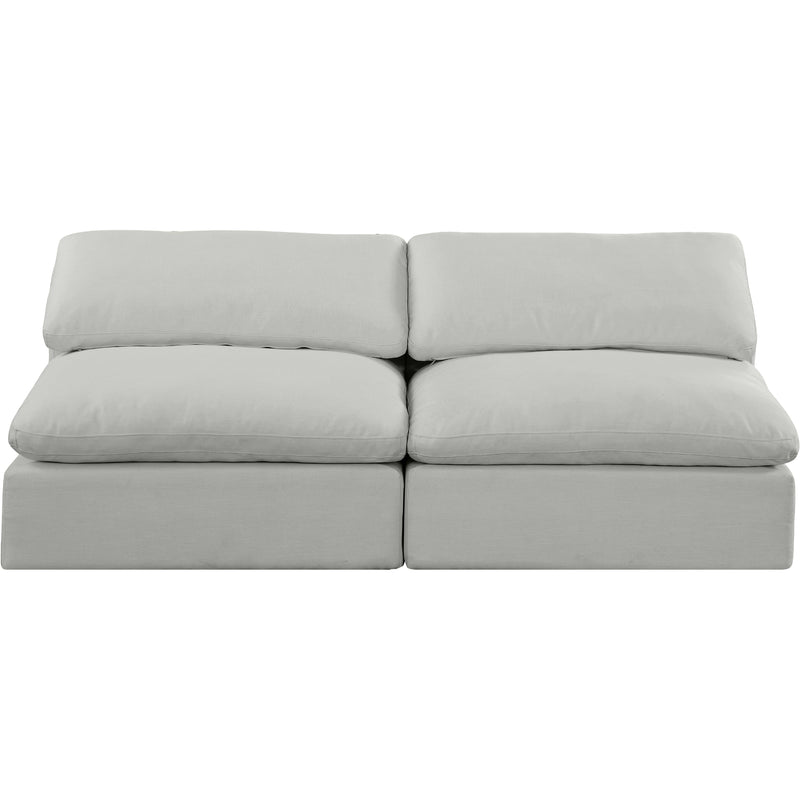 Meridian Comfy Grey Linen Textured Fabric Modular Sofa IMAGE 4